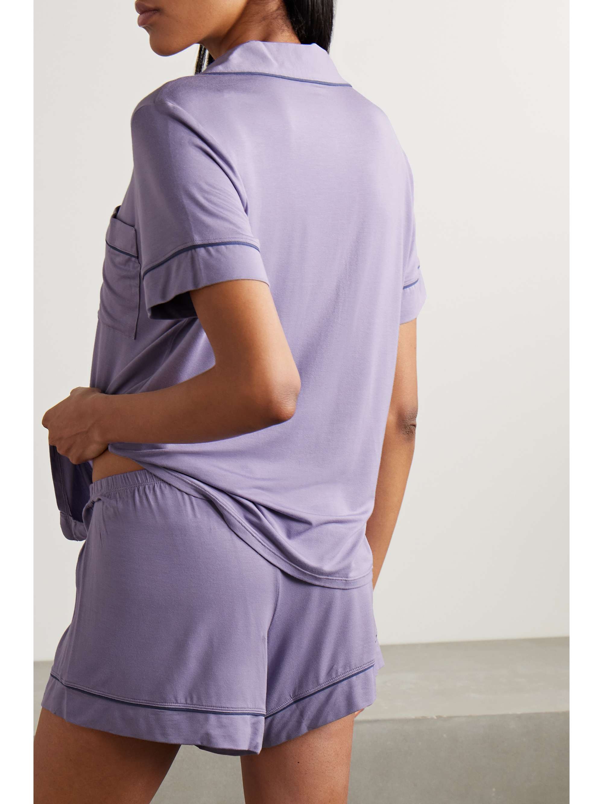 EBERJEY Gisele piped stretchTENCEL Modal pajama set NETAPORTER