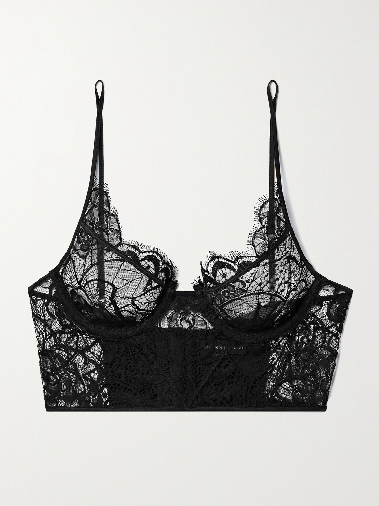 Kiki De Montparnasse Coquette Cotton-blend Lace And Stretch-silk Underwired Soft-cup Balconette Bra In Black