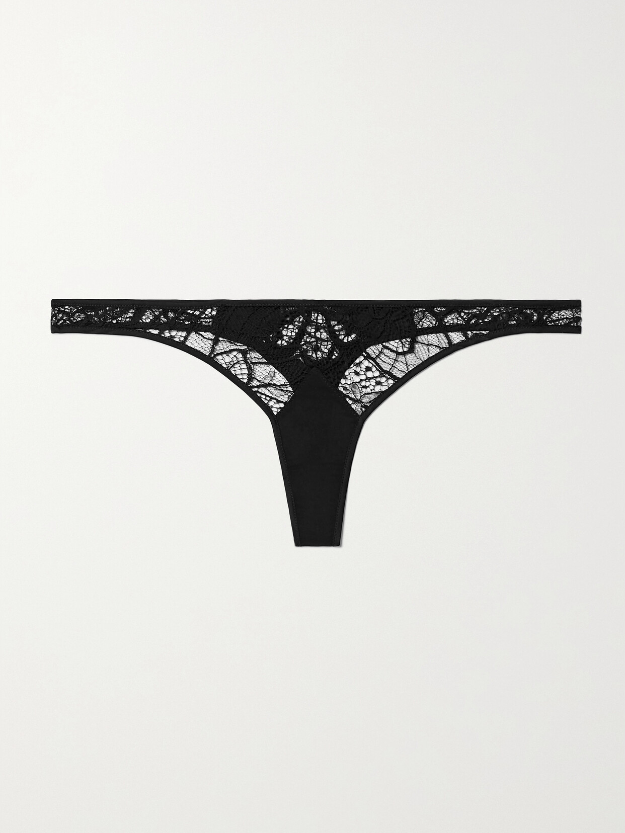 Kiki De Montparnasse Coquette Lace Thong In Black