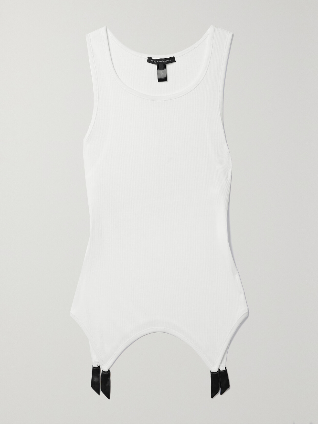 Kiki de Montparnasse - Ribbed Cotton-jersey Tank - White