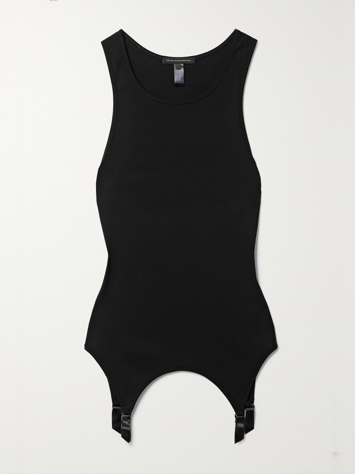 Kiki de Montparnasse - Ribbed Cotton-jersey Tank - Black