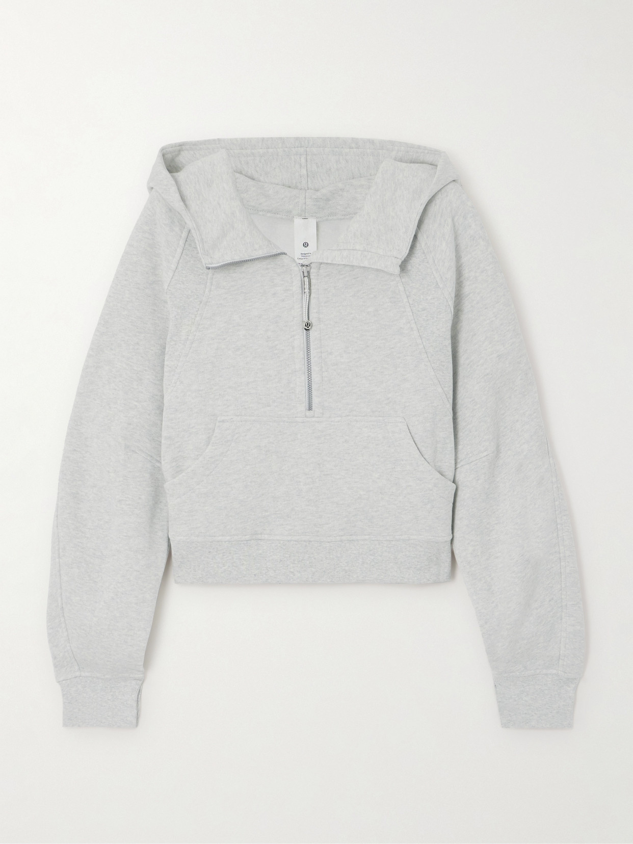 Lululemon Scuba Half-zip Cotton-blend Jersey Hoodie In Grey