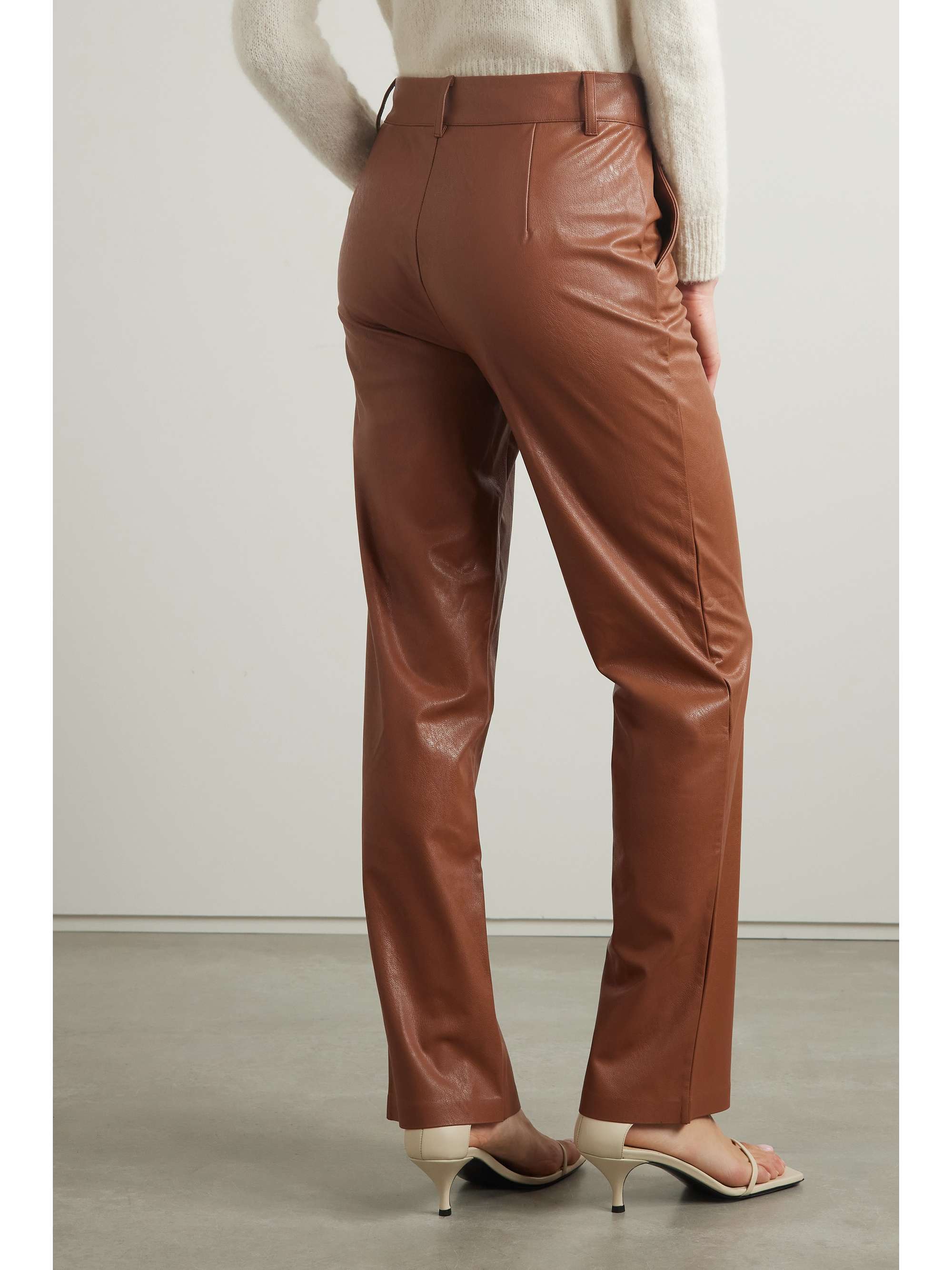 COMMANDO Faux stretch-leather straight-leg pants