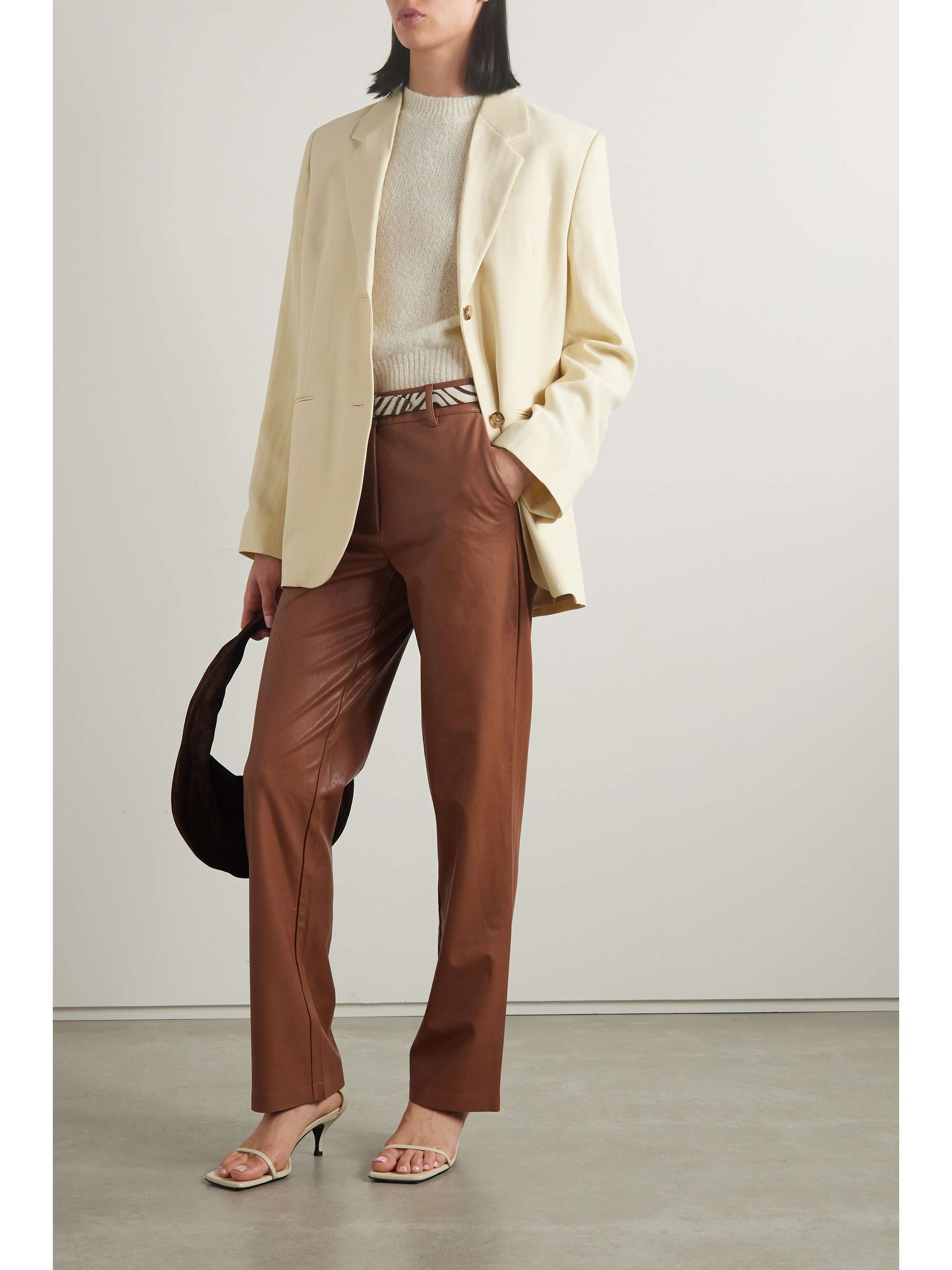 COMMANDO Faux stretch-leather straight-leg pants
