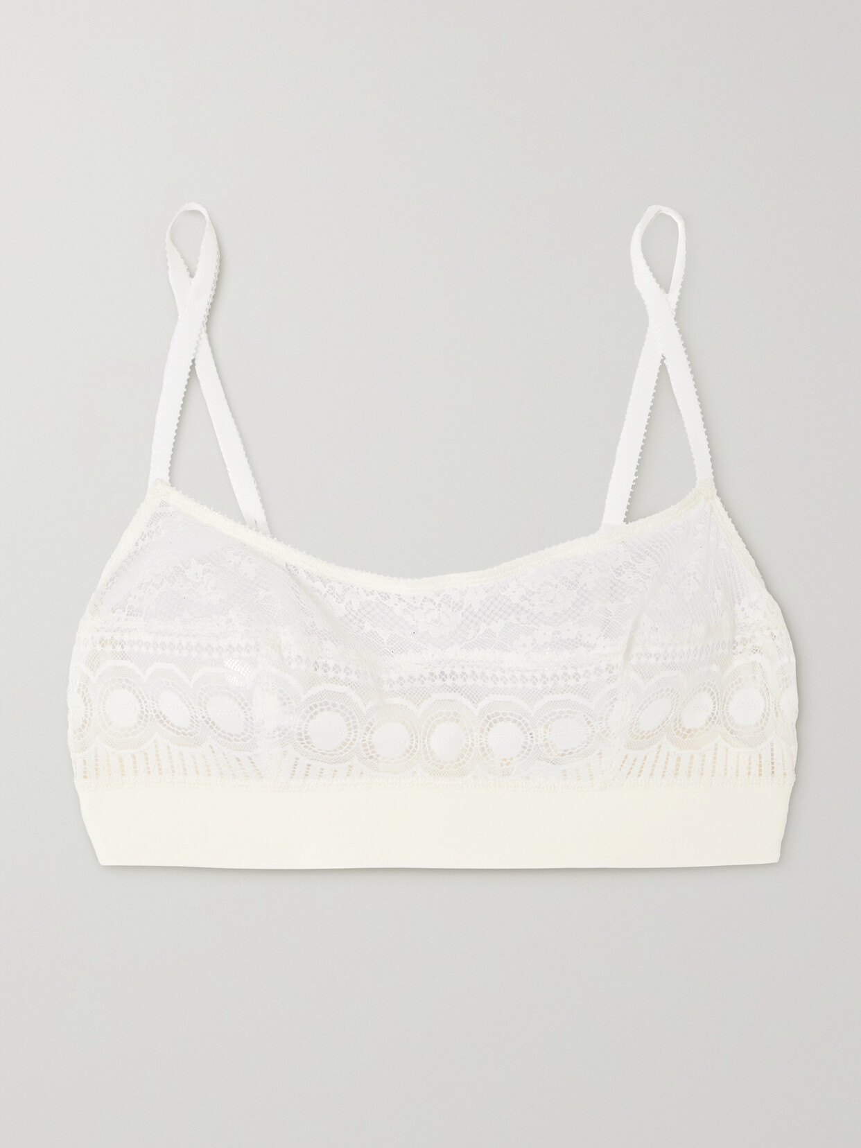 Eres Flore Nympheas Lace And Stretch-jersey Soft-cup Bra In White