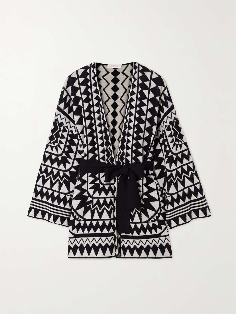 Eres Tribu Constellation Jacquard-knit Wool And Cashmere-blend Cardigan