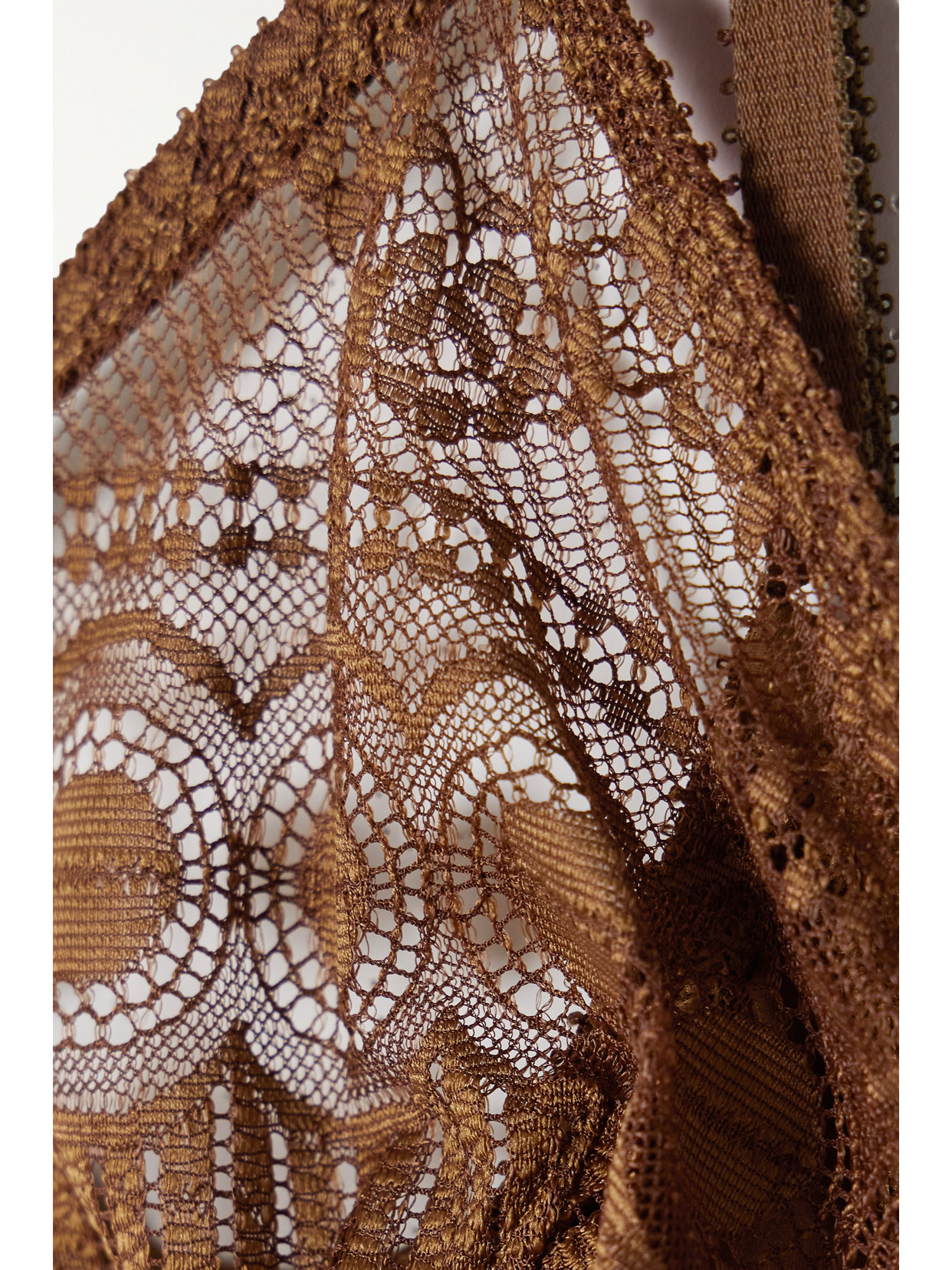 Eres Flore Fragrance Lace Soft-cup Triangle Bra In Brown