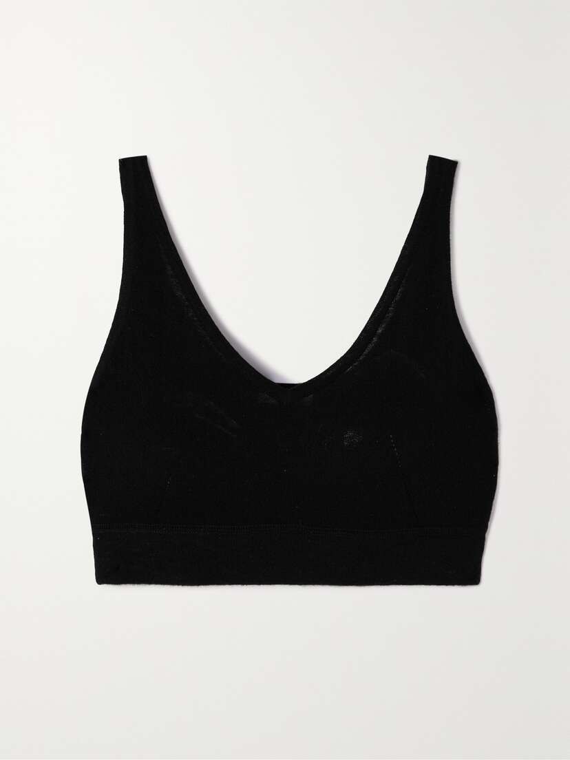 Eres Divine Pointelle-trimmed Cashmere Bralette