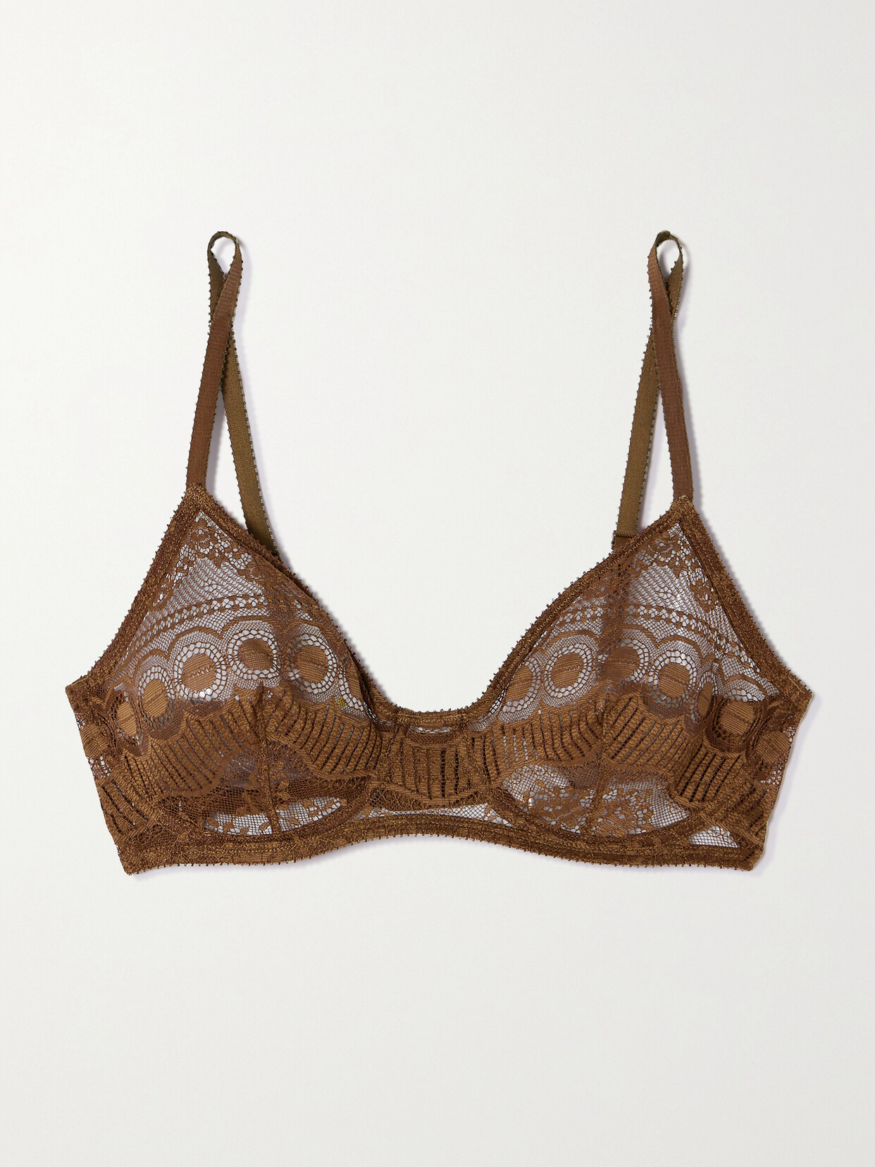 Eres Flore Trefle Lace Underwired Soft-cup Bra In Brown