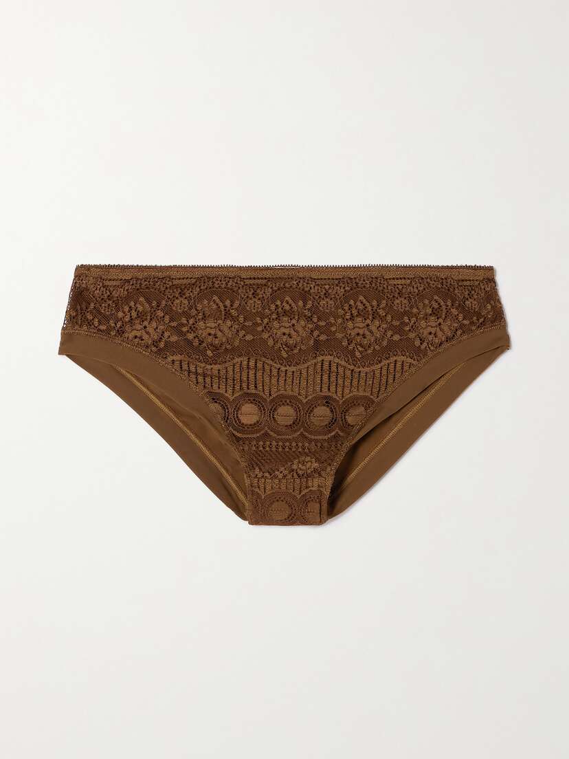 Eres Flore Glycine Lace And Stretch-jersey Briefs