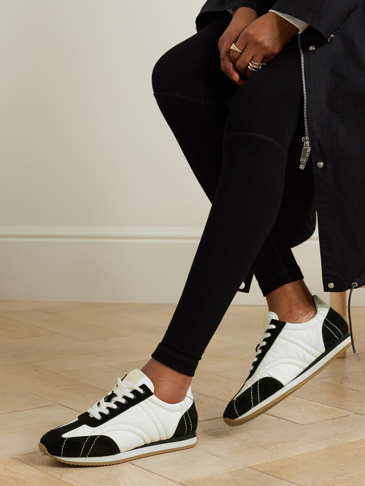 The Sport Leather-Trimmed Suede And Sneakers