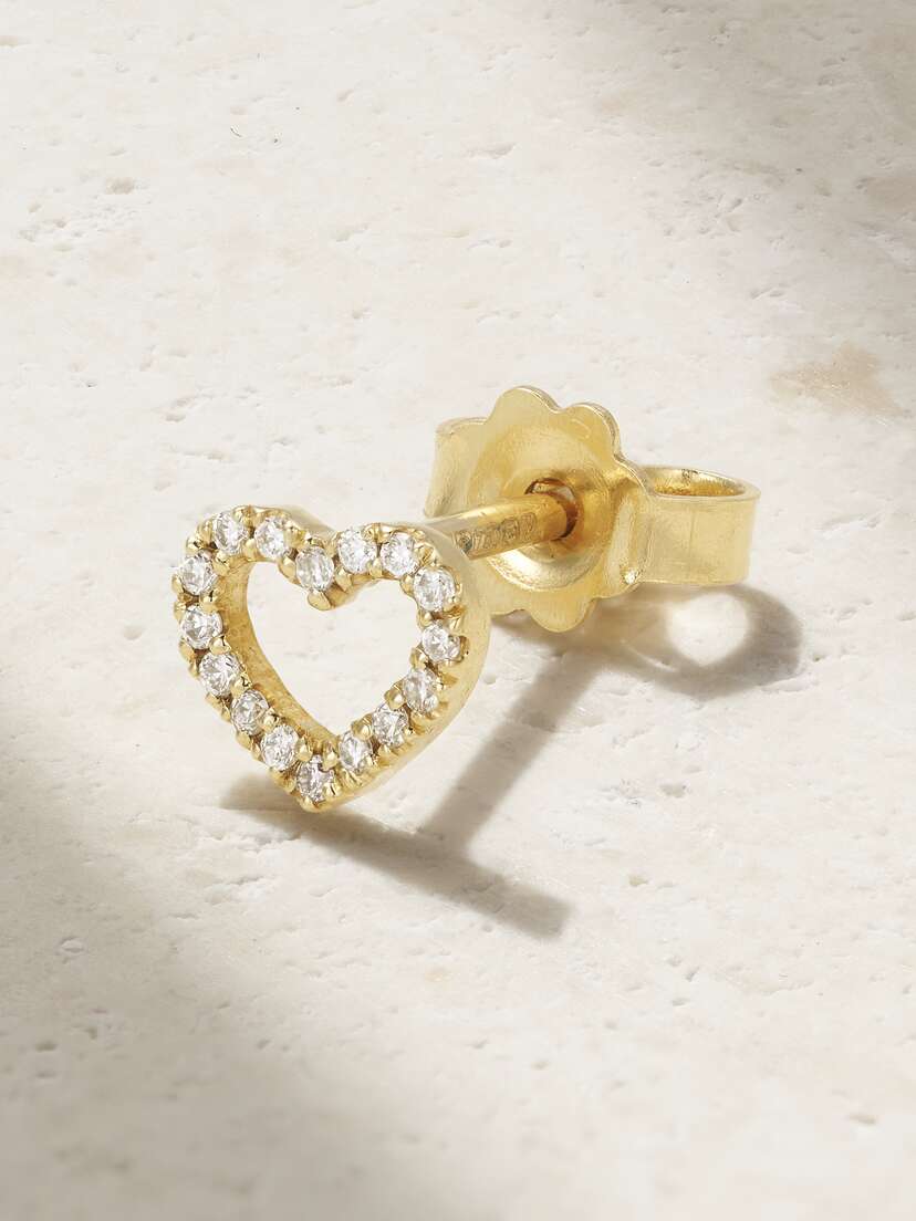 Kimaï Full Heart 18-karat Recycled Gold Laboratory-grown Diamond Single Earring