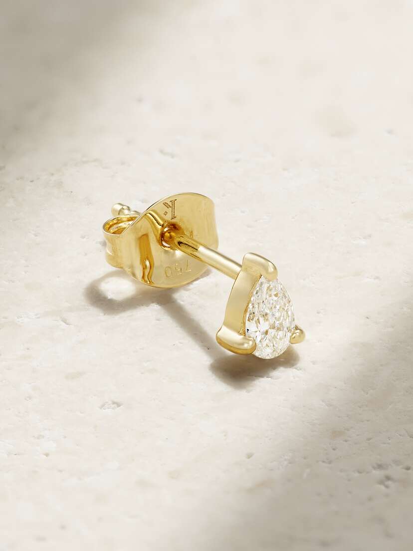 Kimaï Pear 18-karat Recycled Gold Laboratory-grown Diamond Single Earring