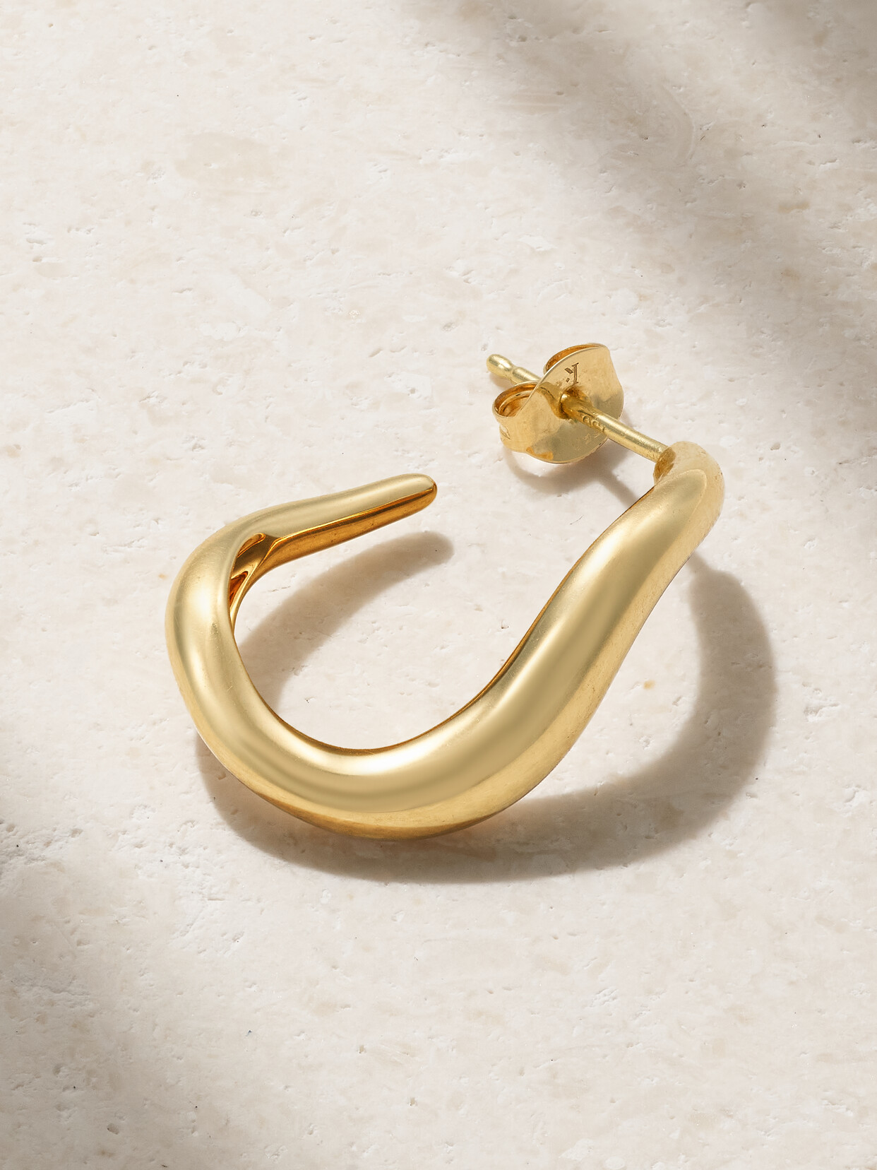 Kimai Wavy 18-karat Recycled Gold Single Hoop Earring