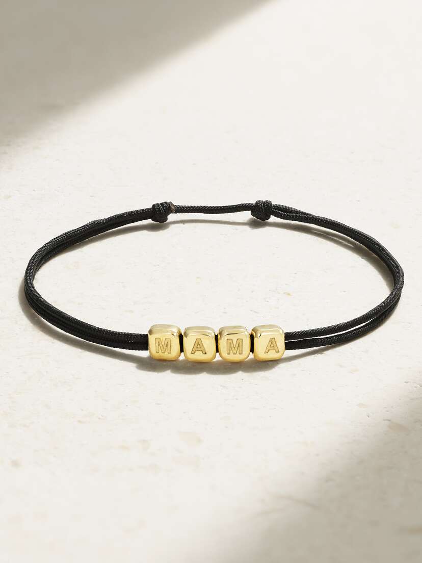 Kimaï The Mama Cube 14-karat Recycled Gold And Cord Bracelet