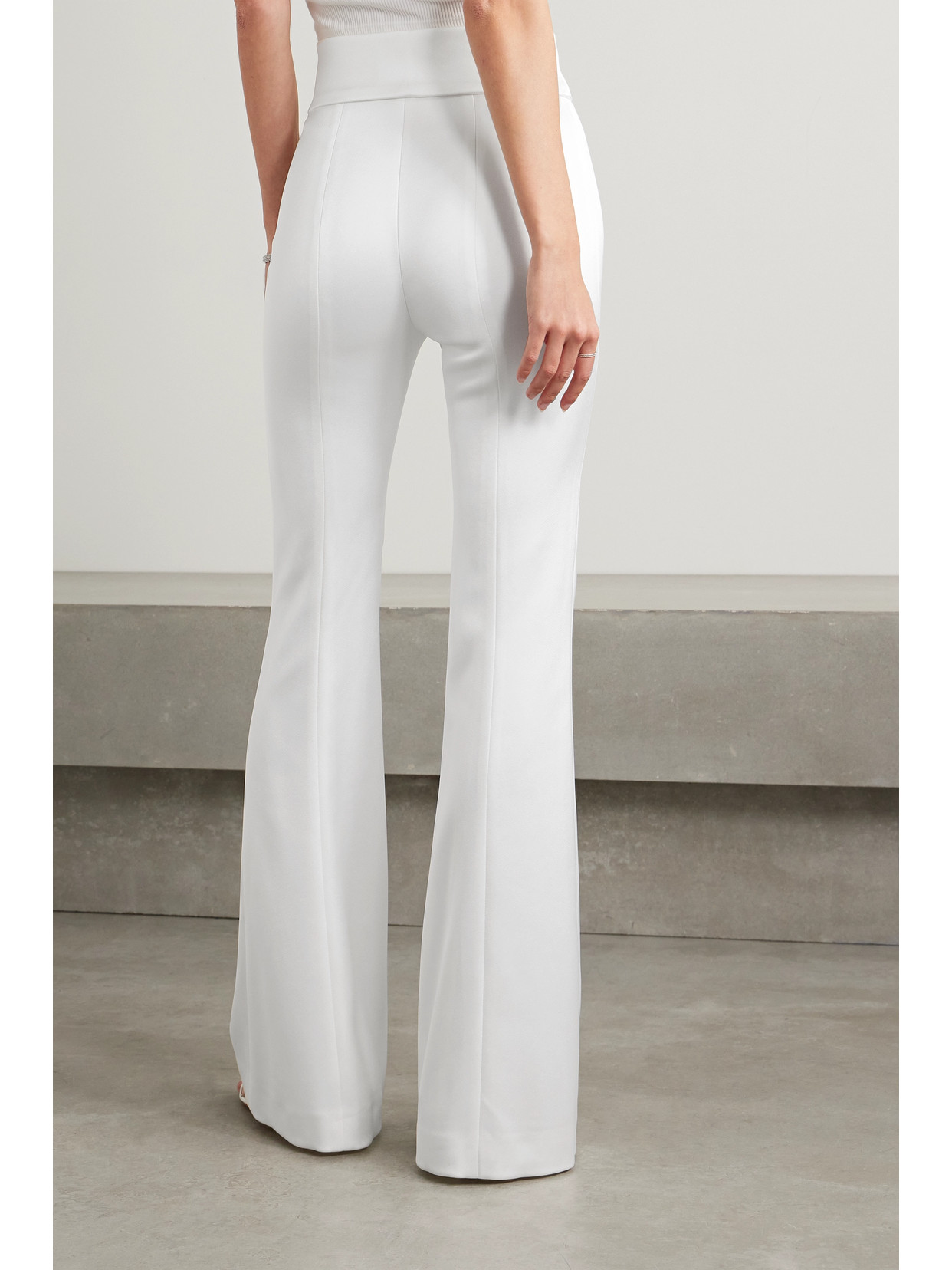 Galvan Satin Flared Pants In White