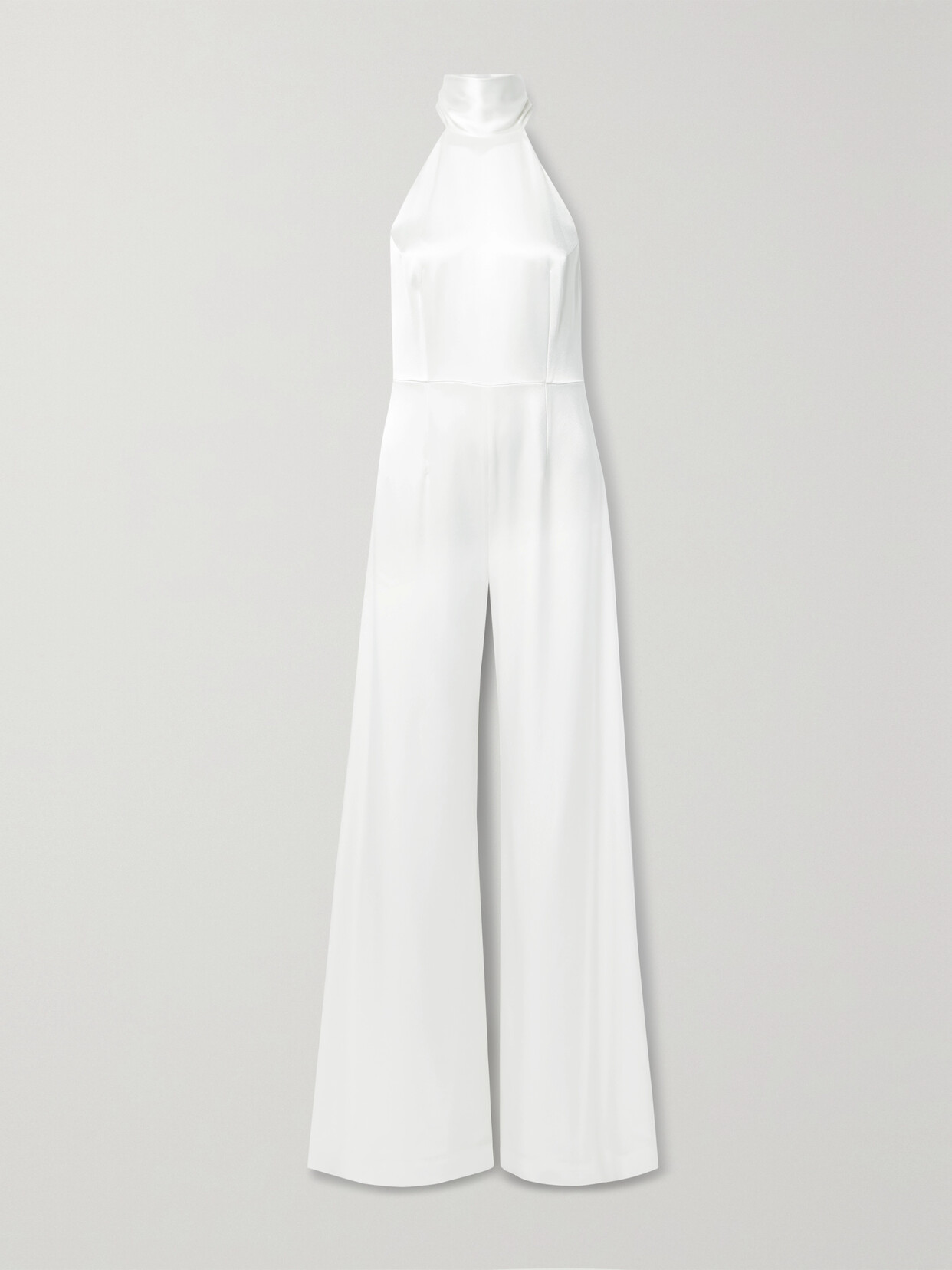 Galvan - Sienna Satin Halterneck Jumpsuit - White