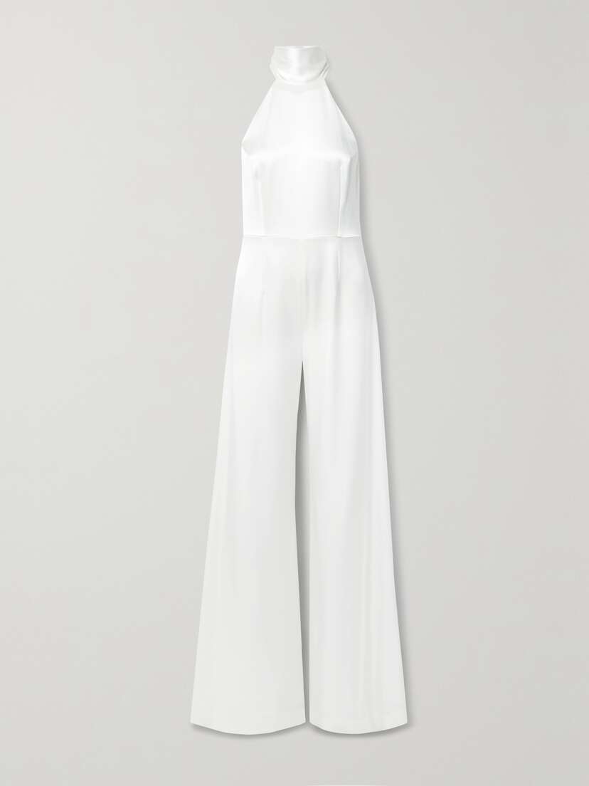 Galvan Sienna Satin Halterneck Jumpsuit
