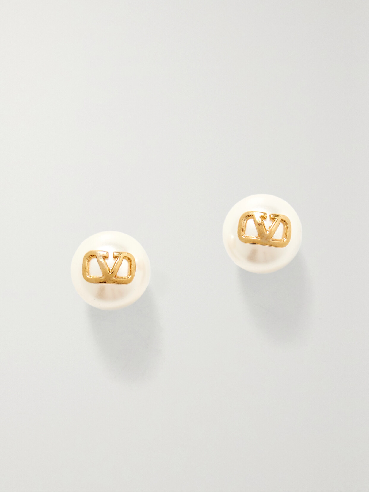 Valentino Garavani Vlogo Gold-tone Faux Pearl Earrings