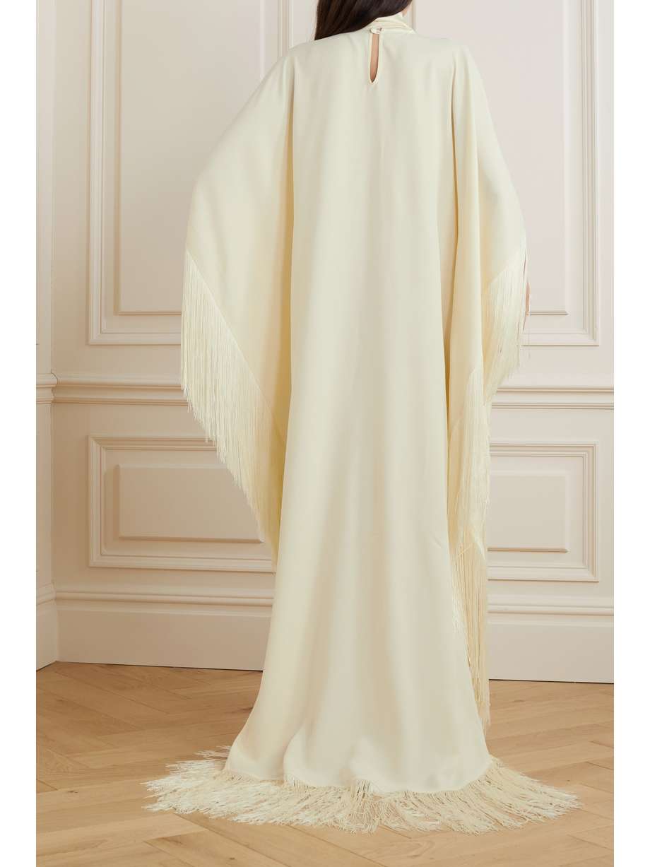 + net sustain mrs ross fringed crepe kaftan