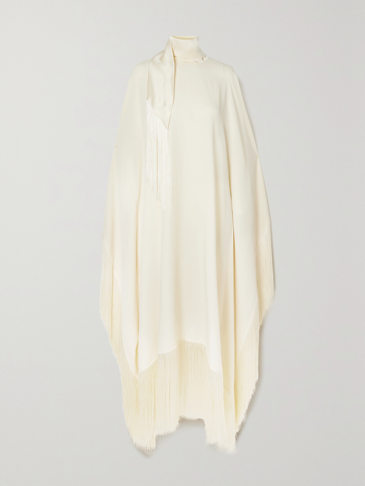 Taller Marmo + Net Sustain Mrs Ross Fringed Crepe Kaftan In Ivory