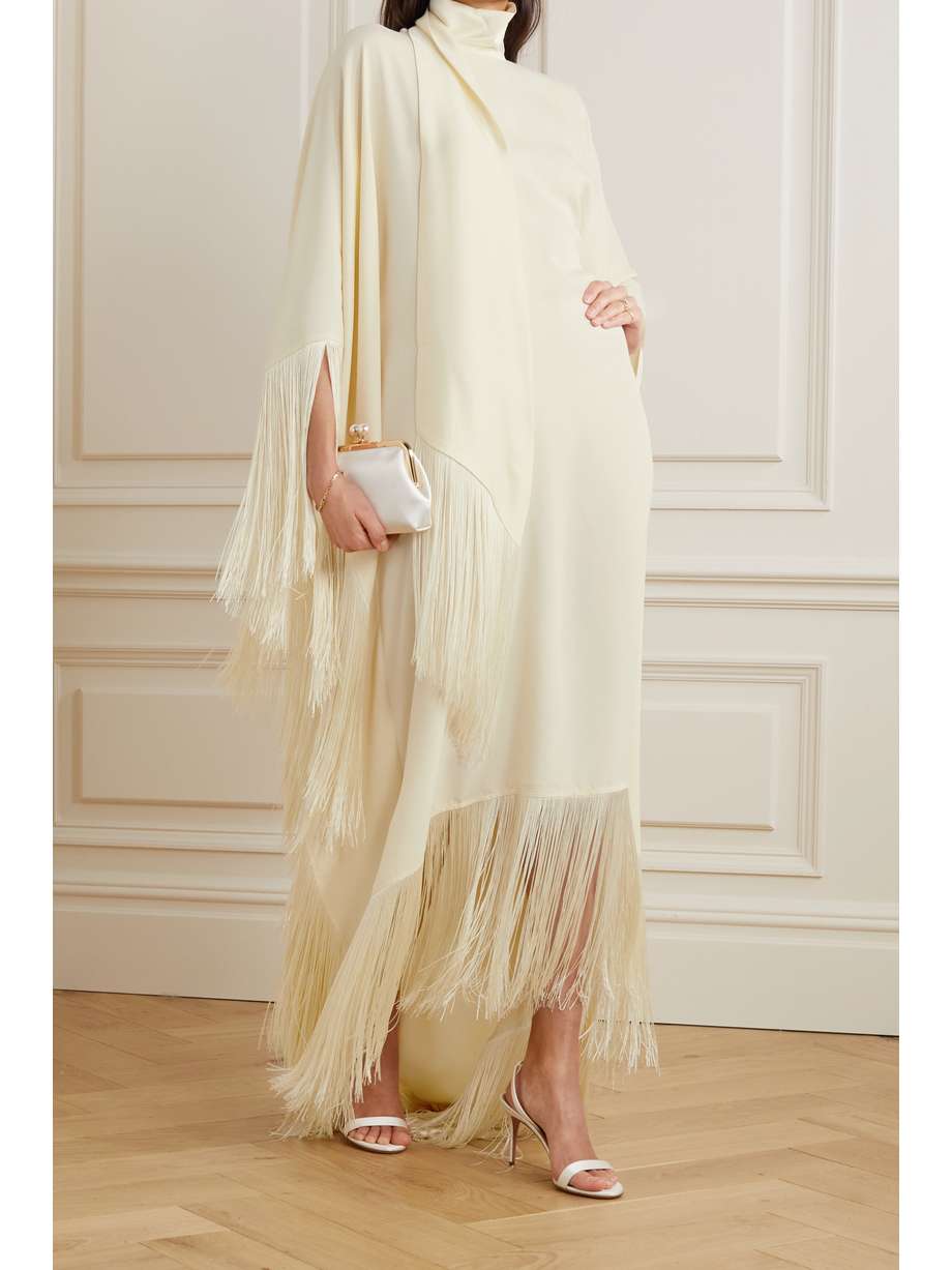 + net sustain mrs ross fringed crepe kaftan