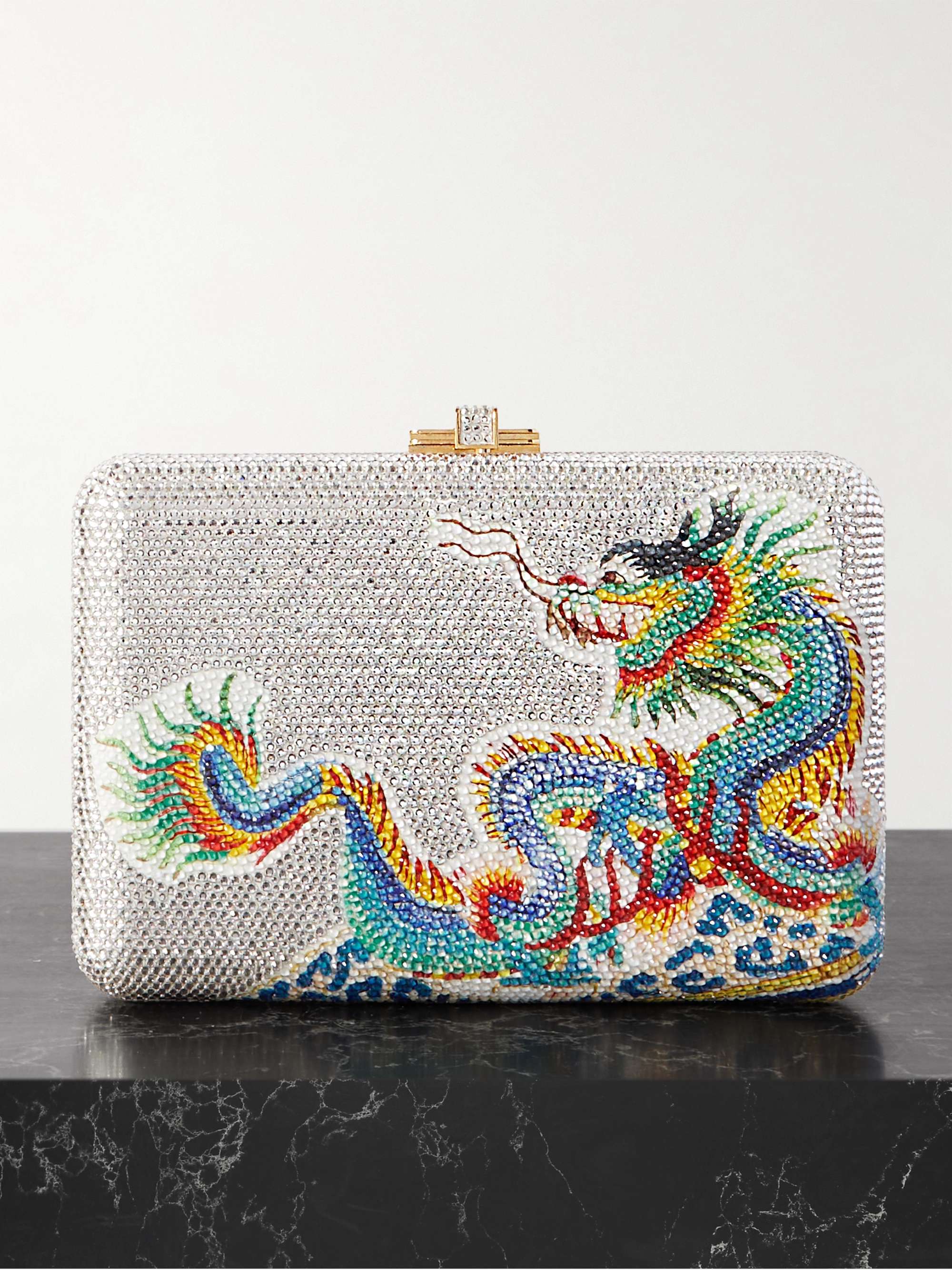 JUDITH LEIBER COUTURE Dragon s Fortune crystal embellished gold