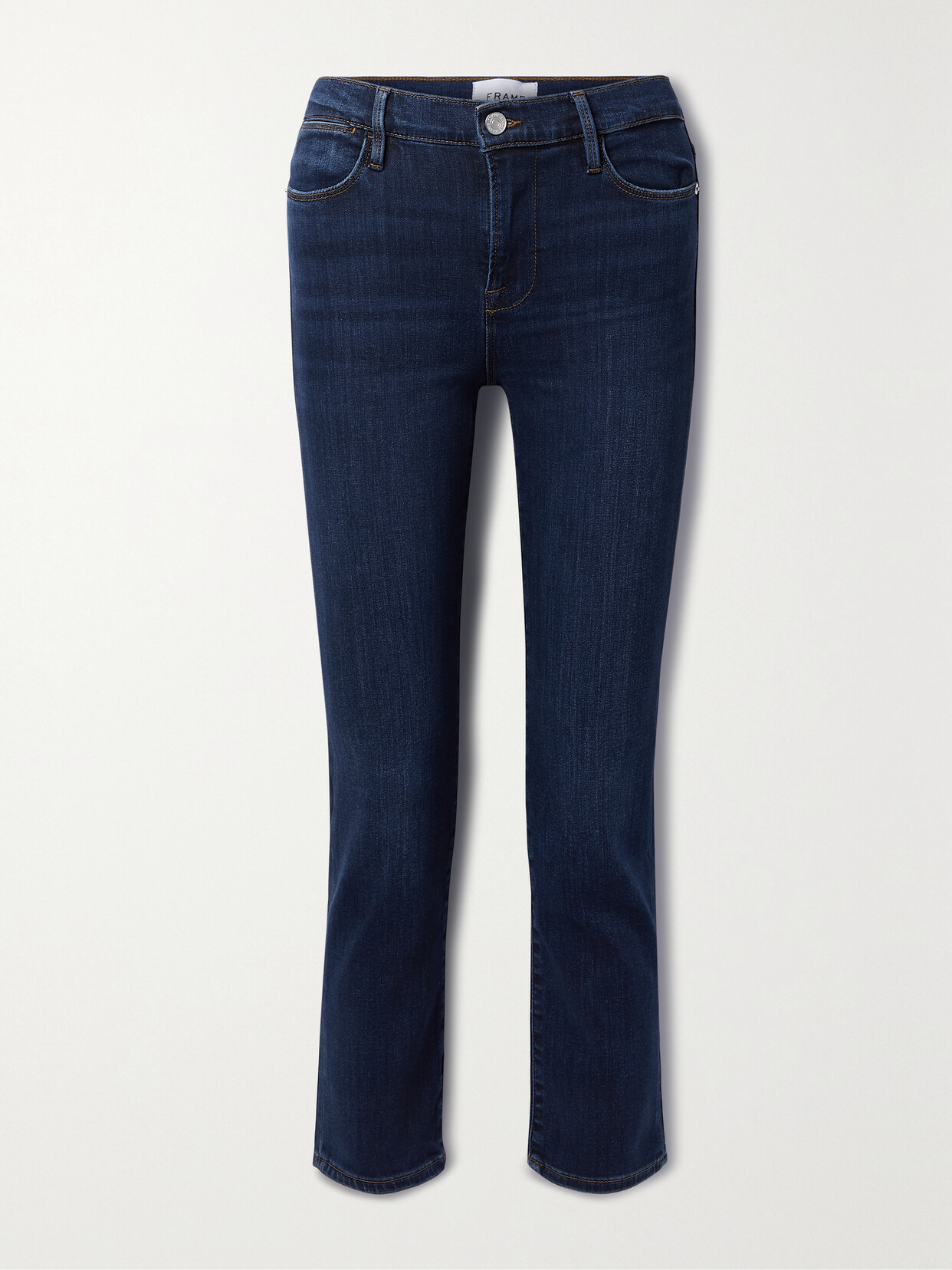 Frame Le High Cropped Straight-leg Jeans In Blue