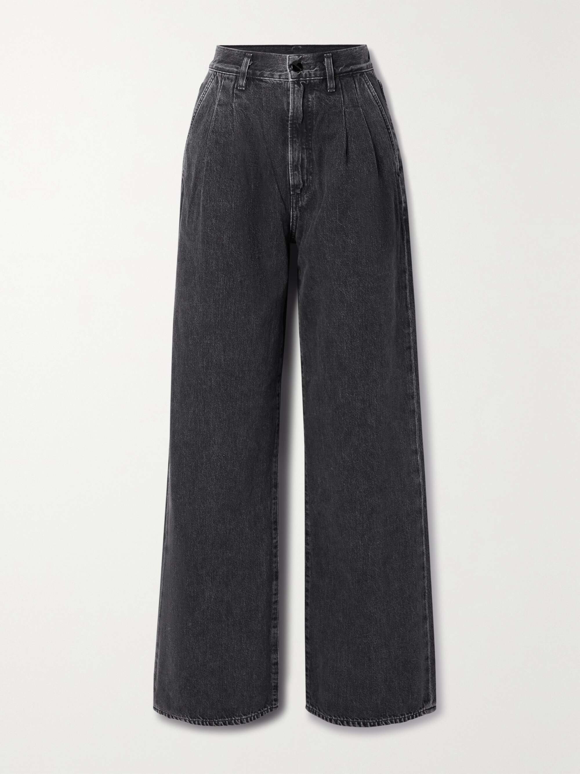 GOLDSIGN The Edgar pleated high-rise wide-leg jeans | NET-A-PORTER