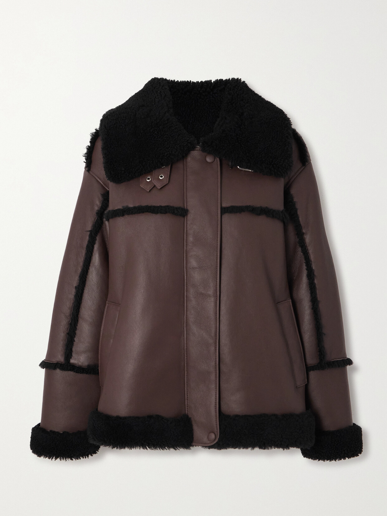 Goldsign Shearling Coat In Brown