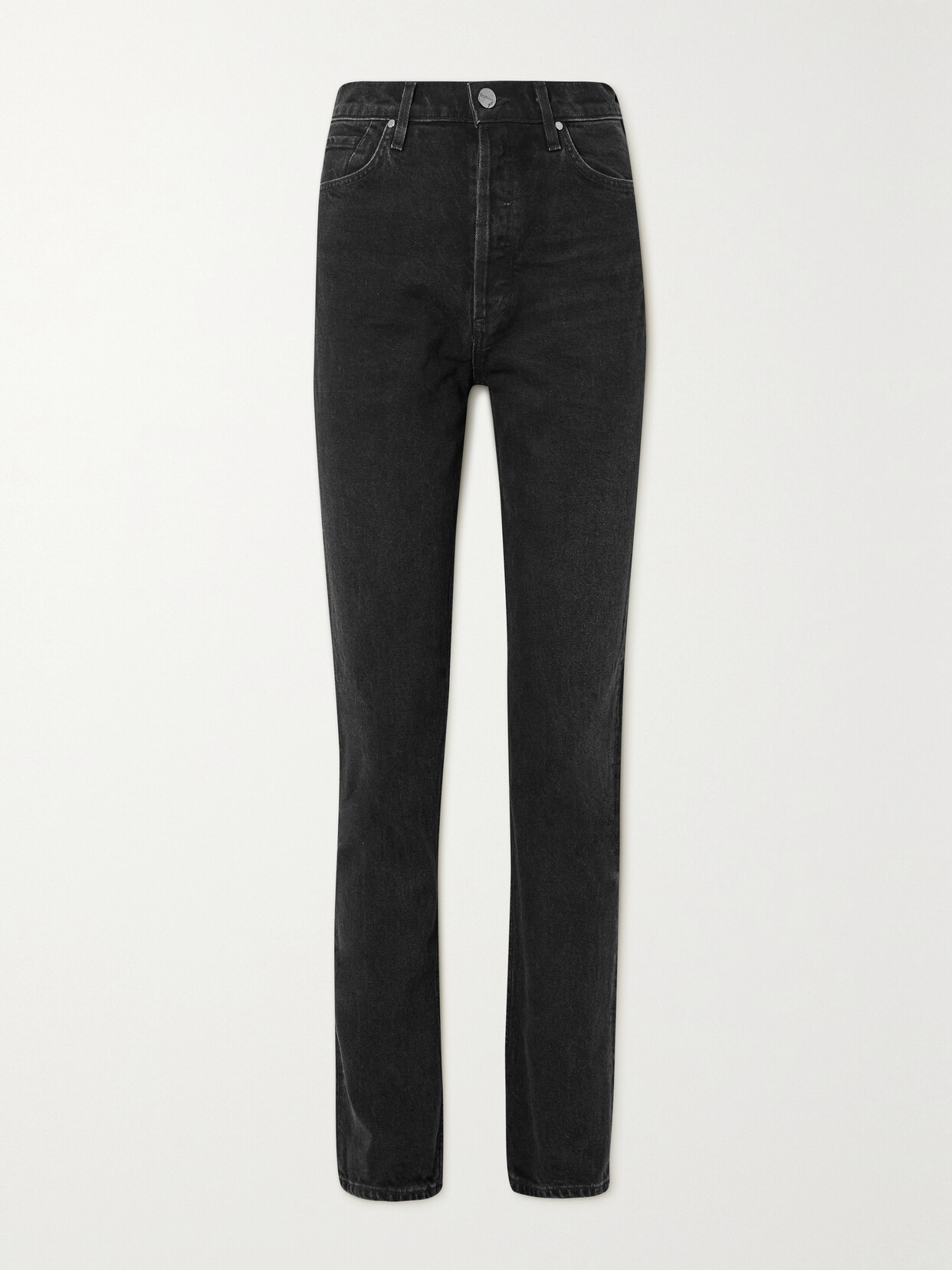 Shop Goldsign Lawler High-rise Slim-leg Jeans In Black