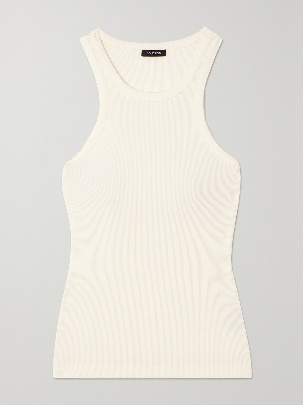 Goldsign The Laurel Ribbed Stretch-jersey Tank In Ivory