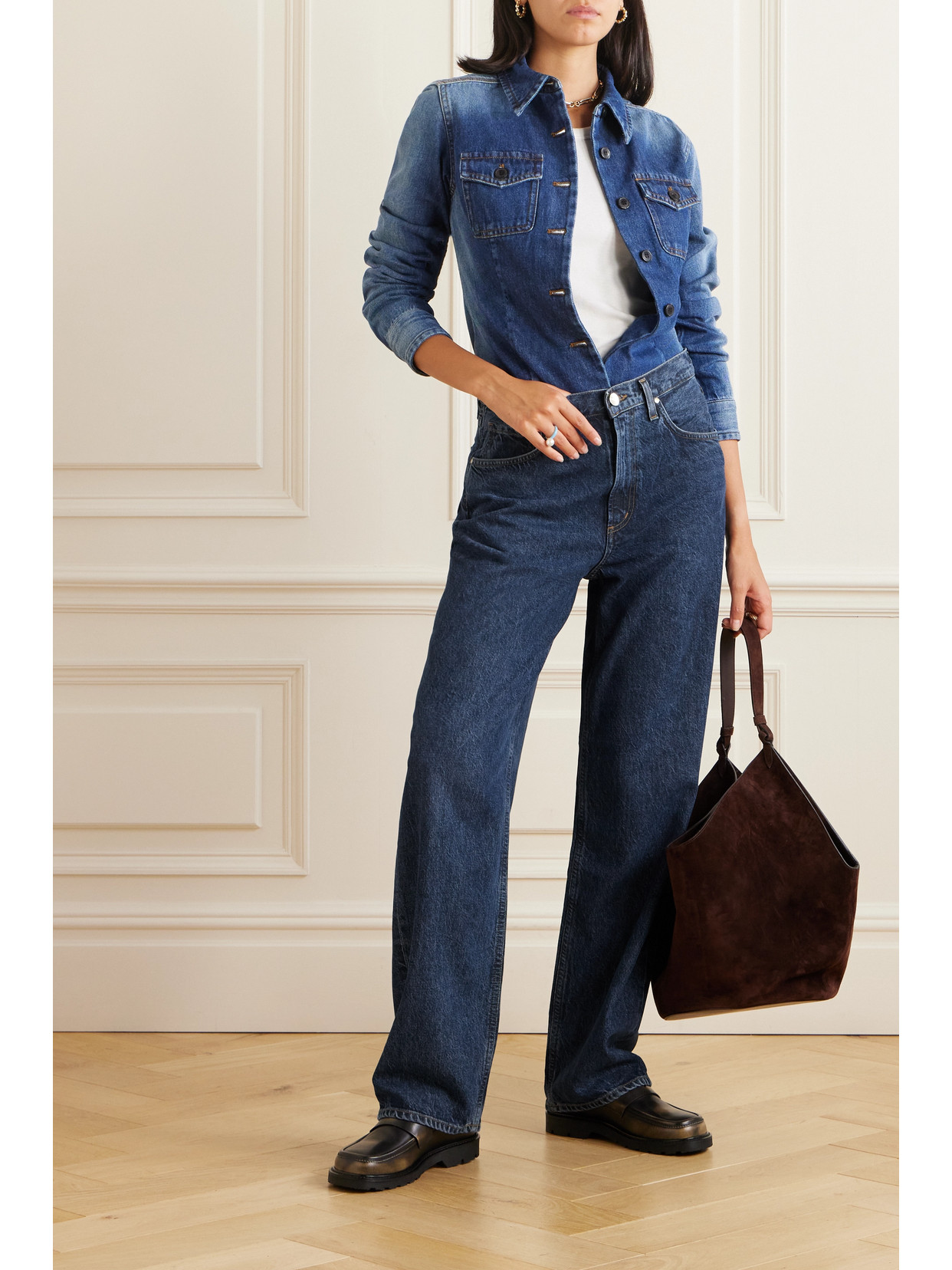 Shop Goldsign + Net Sustain The Haven Low-rise Boyfriend Jeans In Blue