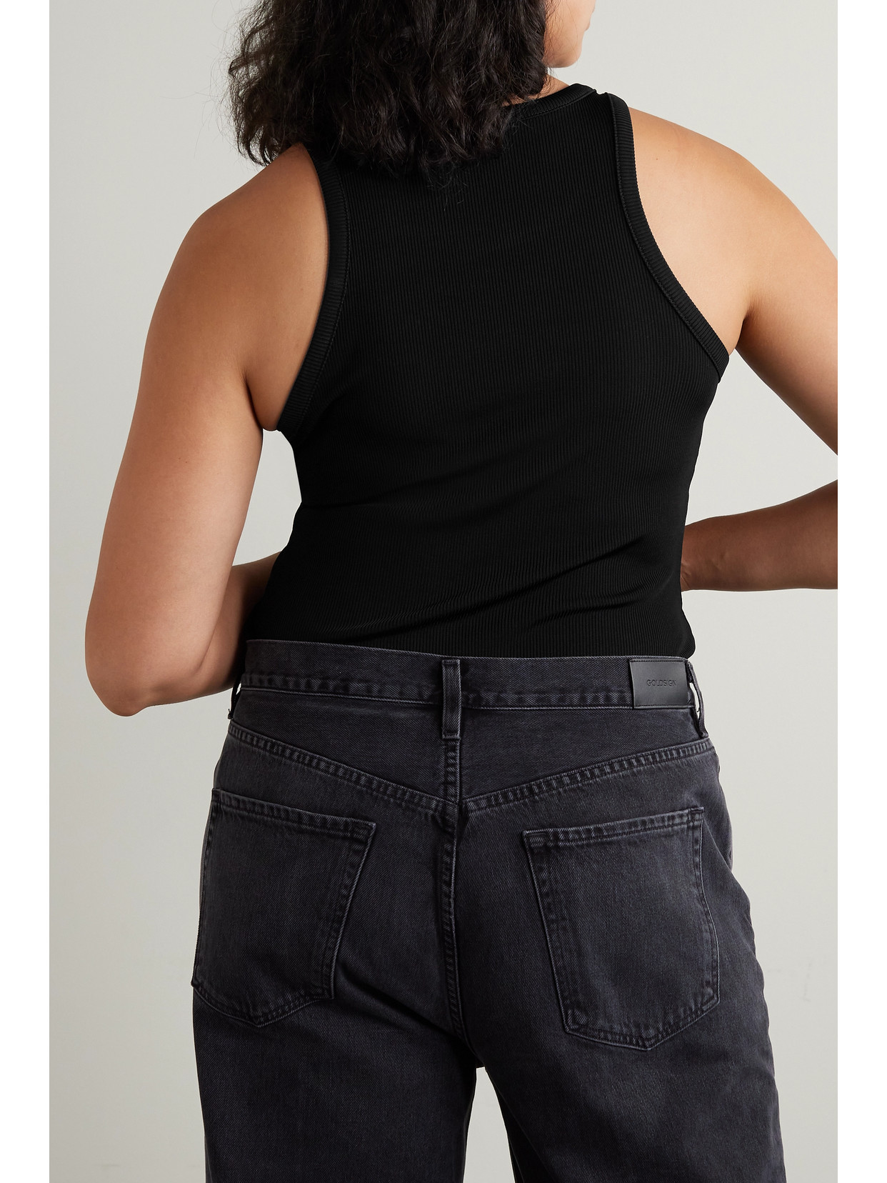 Goldsign The Laurel Ribbed Stretch-jersey Tank In Black