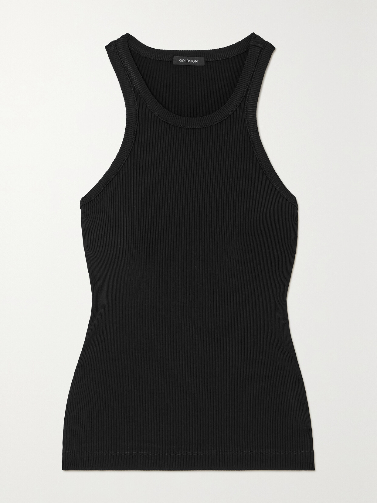 Goldsign The Laurel Ribbed Stretch-jersey Tank In Black