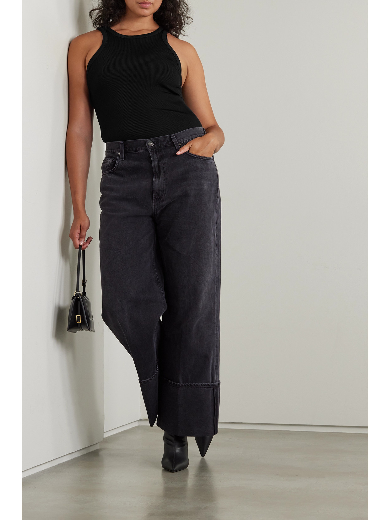 Goldsign The Laurel Ribbed Stretch-jersey Tank In Black