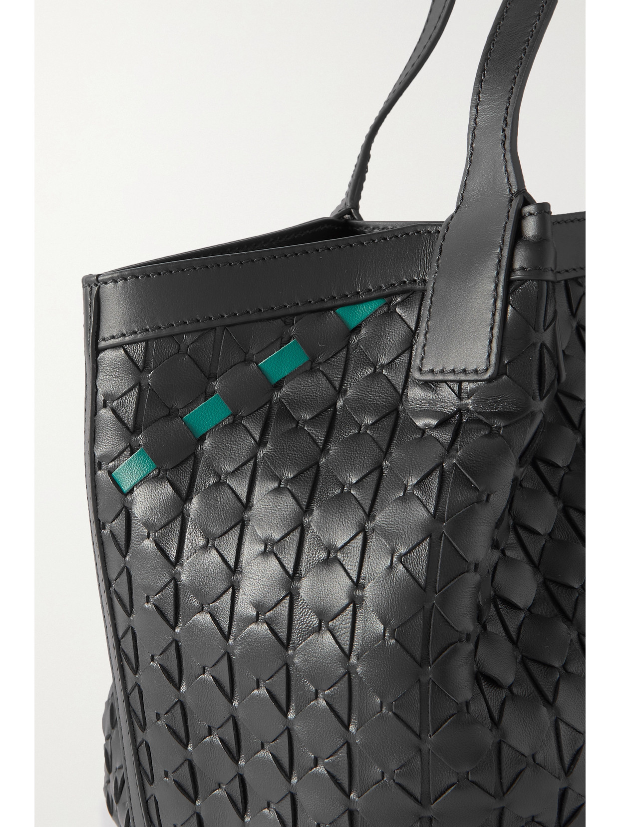 Serapian Secret Small Woven Leather Tote In Black