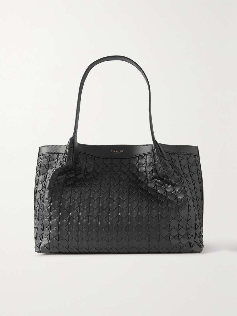 Serapian Secret Small Woven Leather Tote