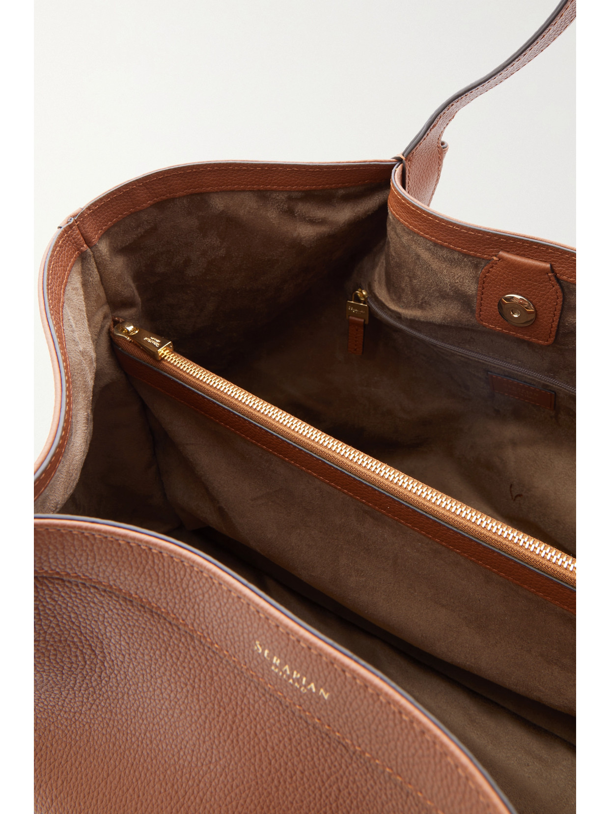 SERAPIAN SECRET LARGE TEXTURED-LEATHER TOTE