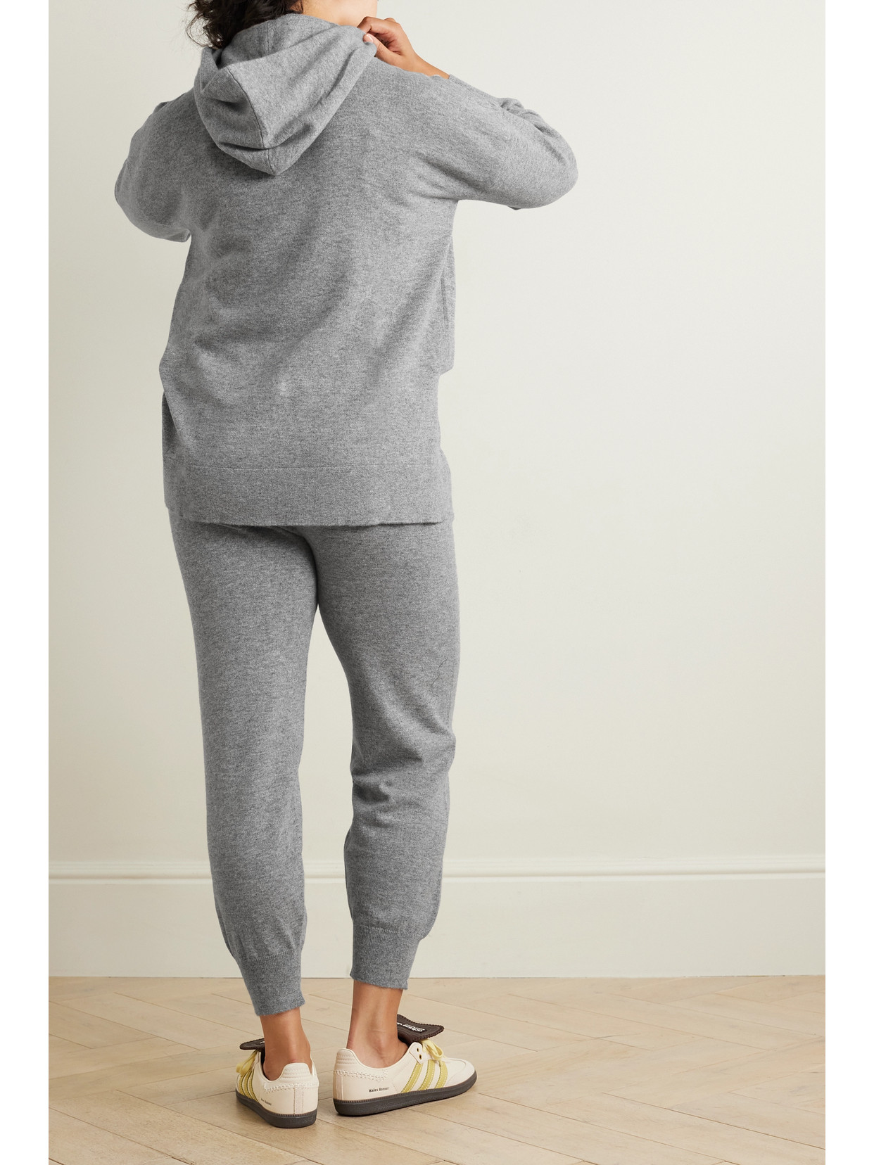 Shop Allude Cashmere Hoodie And Track Pants Set In Gray