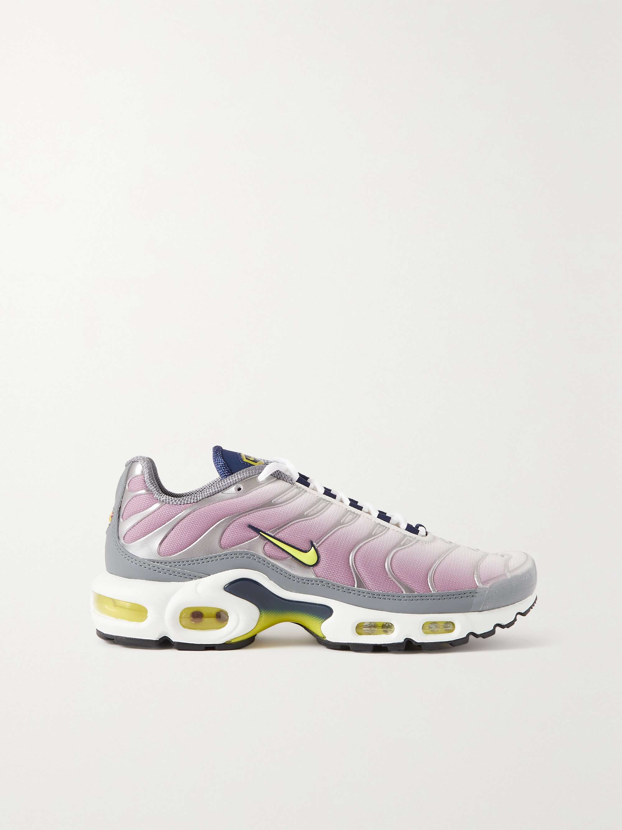 NIKE Air Max Plus faux leather trimmed mesh and rubber sneakers NET A PORTER