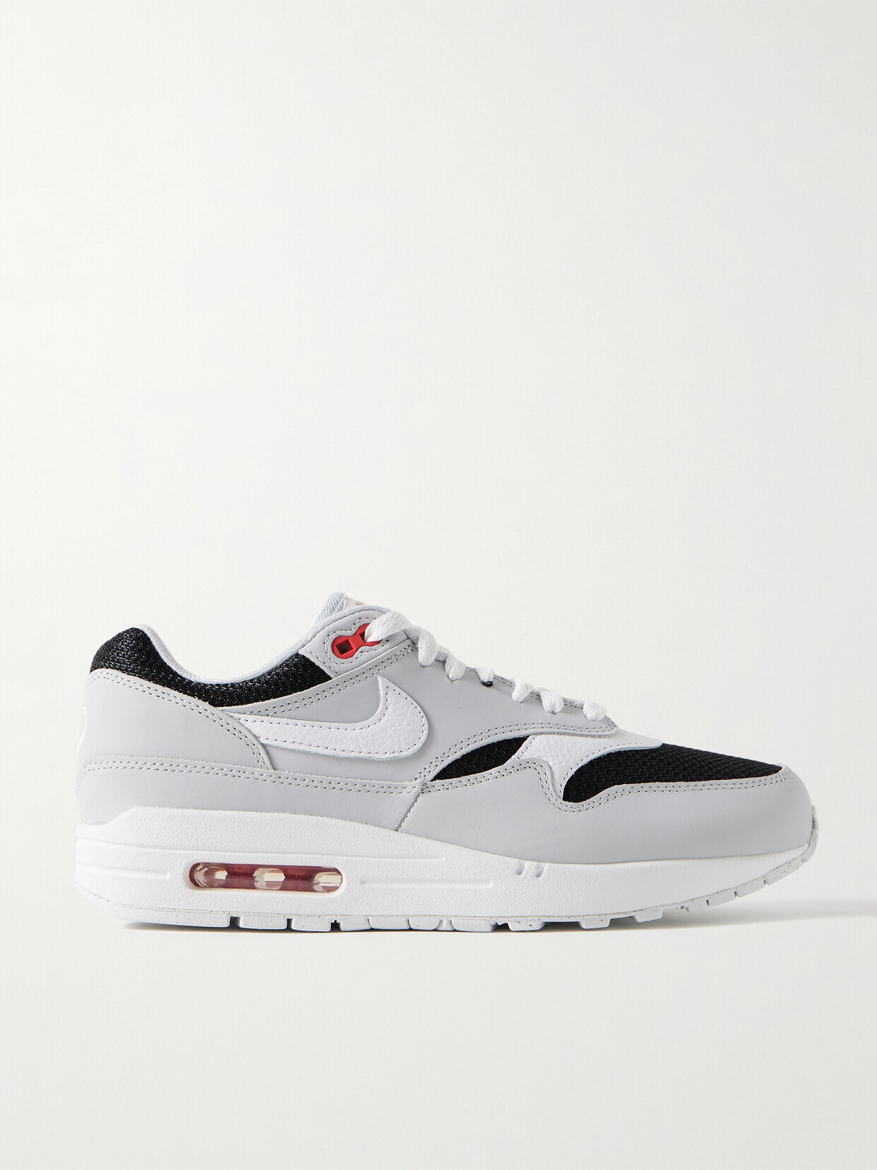 Nike Air Max 1 Suede, Textured-leather And Canvas Sneakers In White