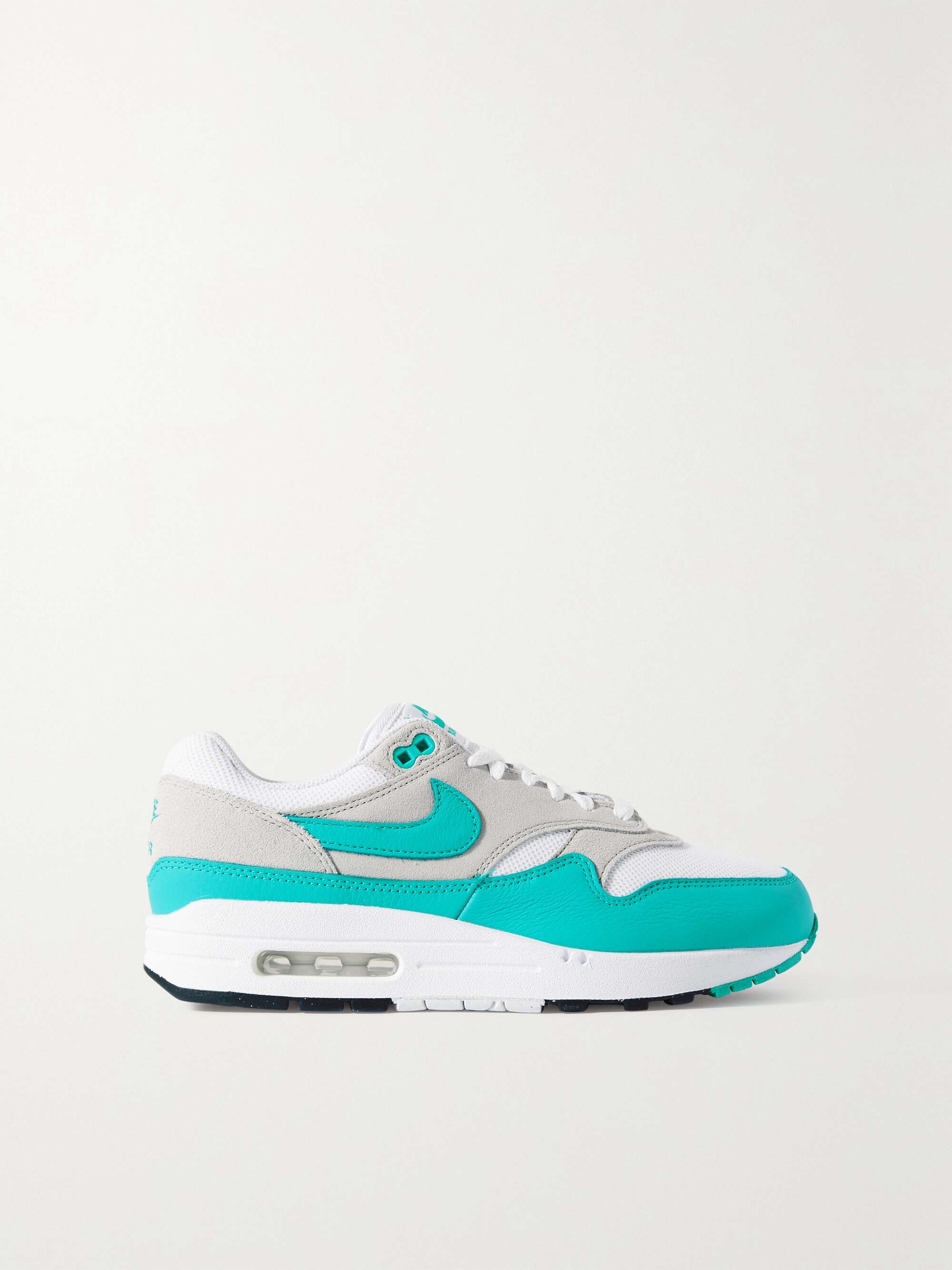 NIKE Air Max 1 suede, leather and mesh sneakers | NET-A-PORTER