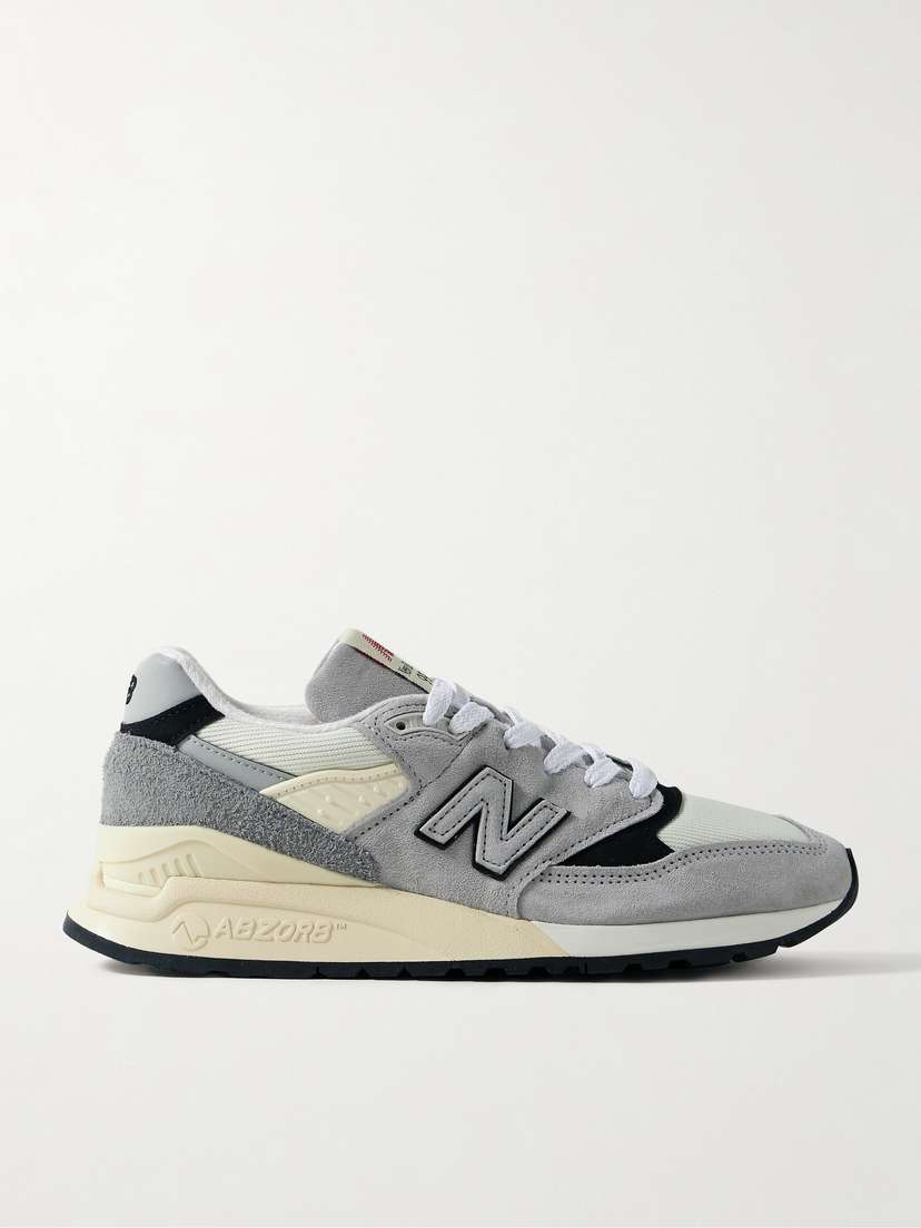 New Balance 998 Core Rubber-trimmed Leather, Mesh And Suede Sneakers
