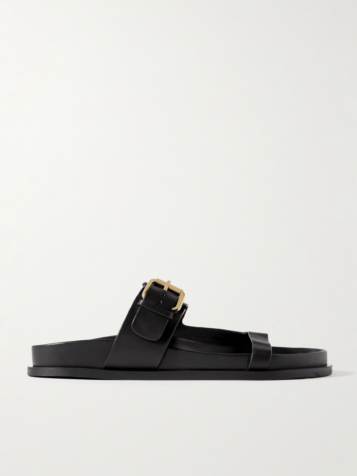 A.emery Prince Leather Slide Sandals In Black