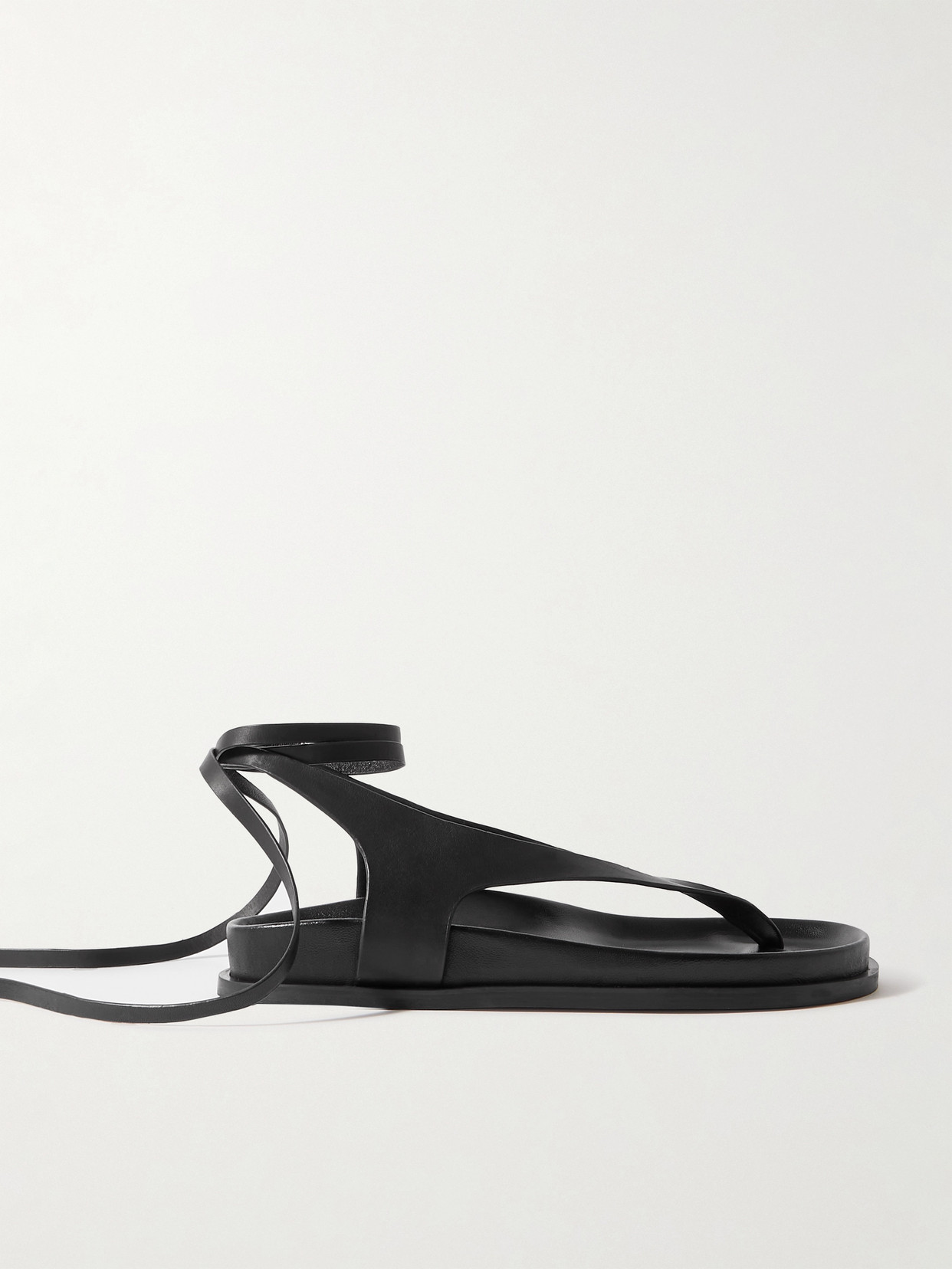 A Emery Shel Leather Sandals - Black