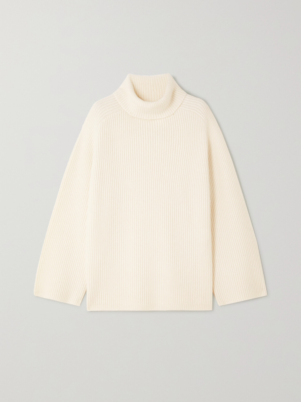 Arch4 Greenwich Ribbed-knit Cashmere Turtleneck Sweater In Ivory