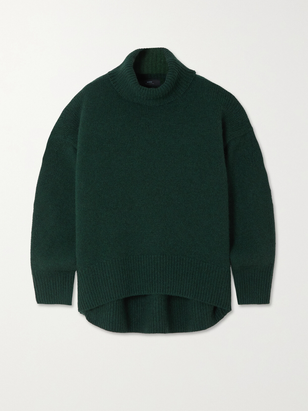 Arch4 + Net Sustain World's End Organic Cashmere Turtleneck Jumper In Green