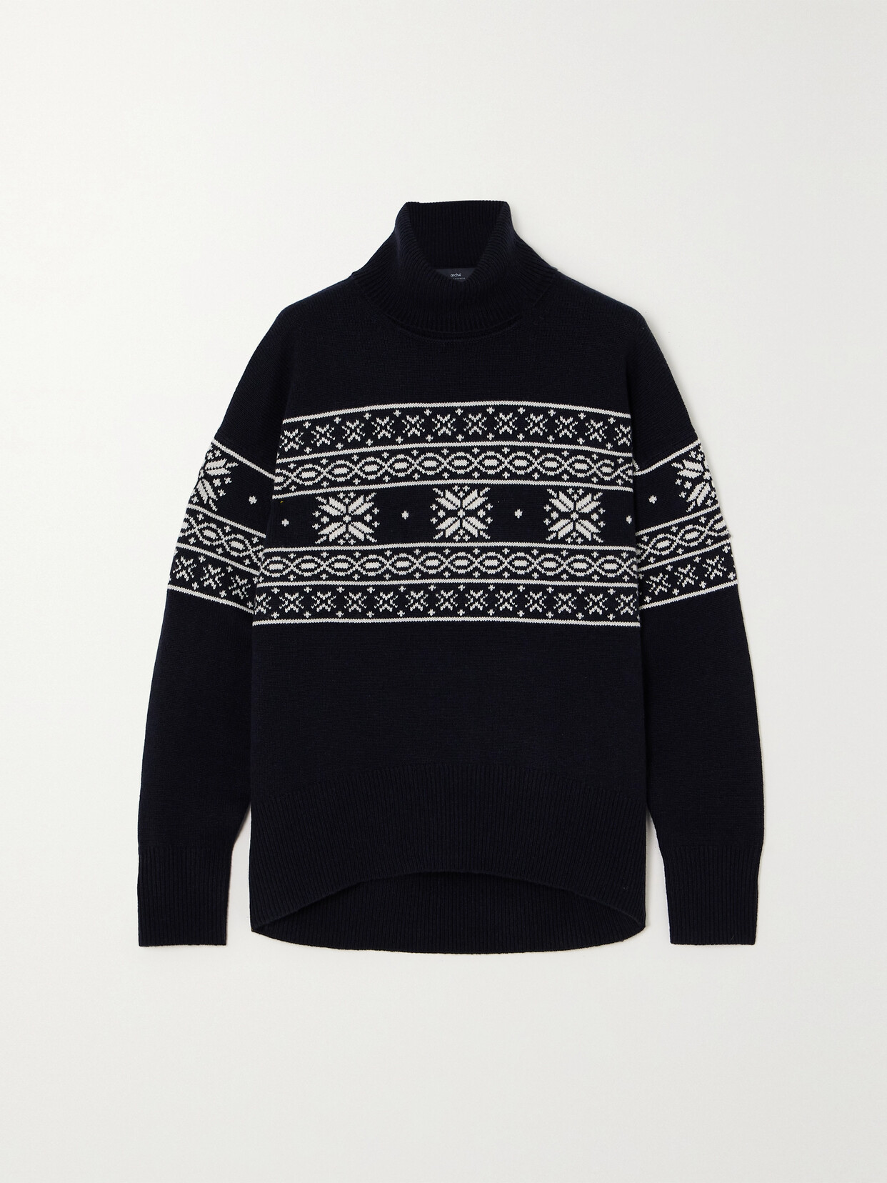 Arch4 - + Net Sustain Pembrokeshire Fair Isle Cashmere Turtleneck Sweater - Blue