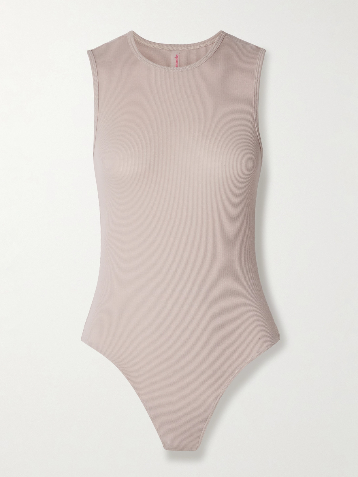 Commando Luxury Rib Stretch Pima Cotton And Modal-blend Bodysuit In Pink